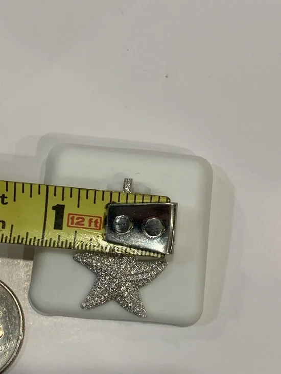 Sterling Silver .925 & Moissanite 1.50 CTW Starfish Pendant - Picture 9 of 10